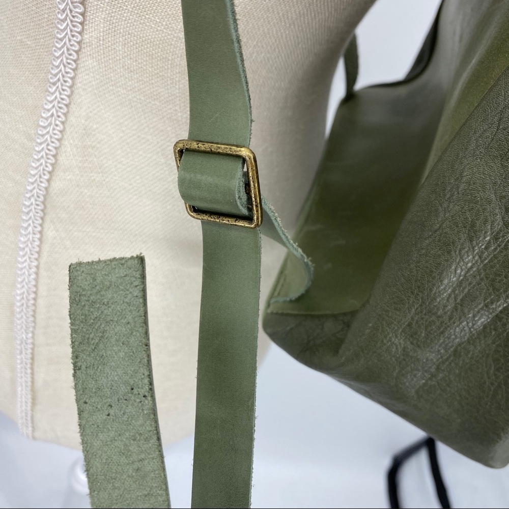 šONA VILLIERšOlive HANDCRAFTED Leather Backpack - Picture 9 of 15